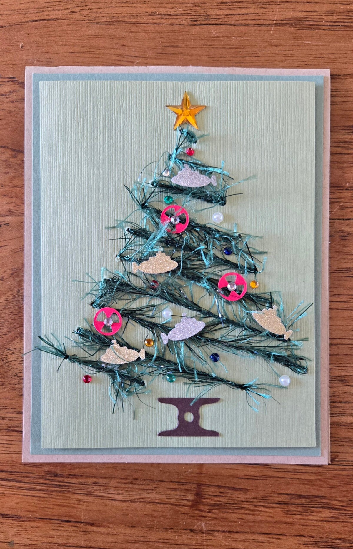 Submarine Christmas Tree Greeting Card