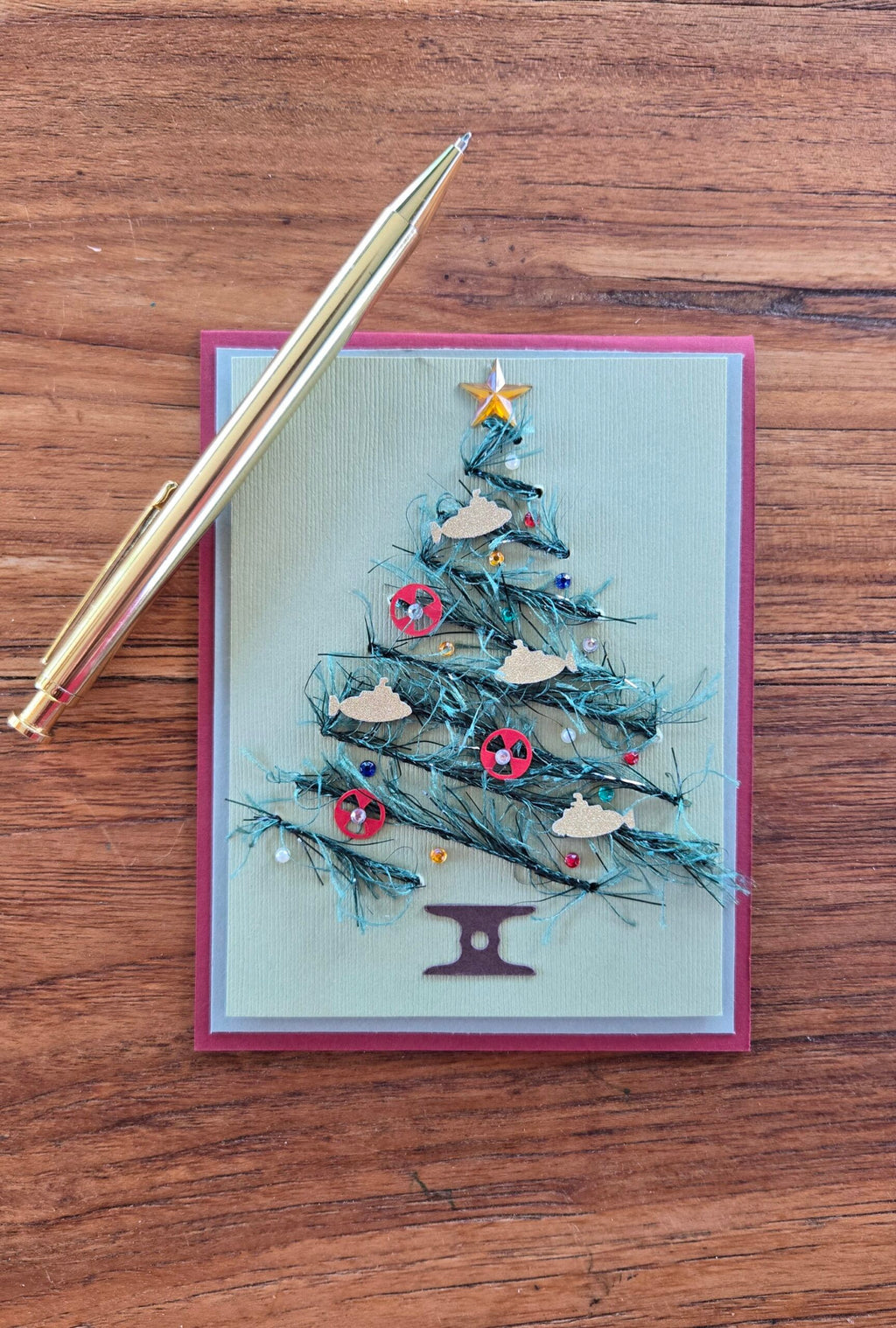 Submarine Christmas Tree Greeting Card