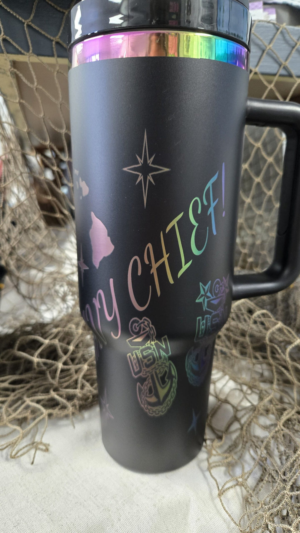 40oz Tumbler with handle and straw
