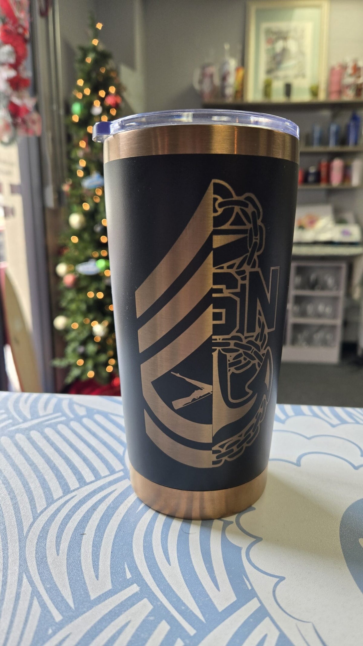 20oz Black and Copper Tumbler