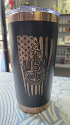 20oz Black and Copper Tumbler