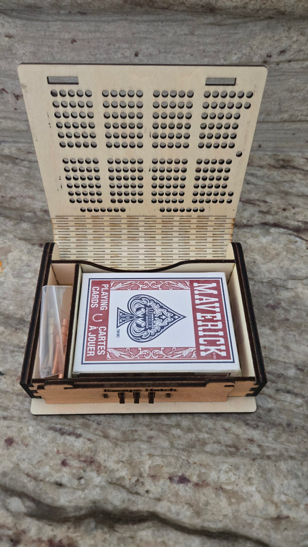 Wooden Folding Travel Cribbage Board