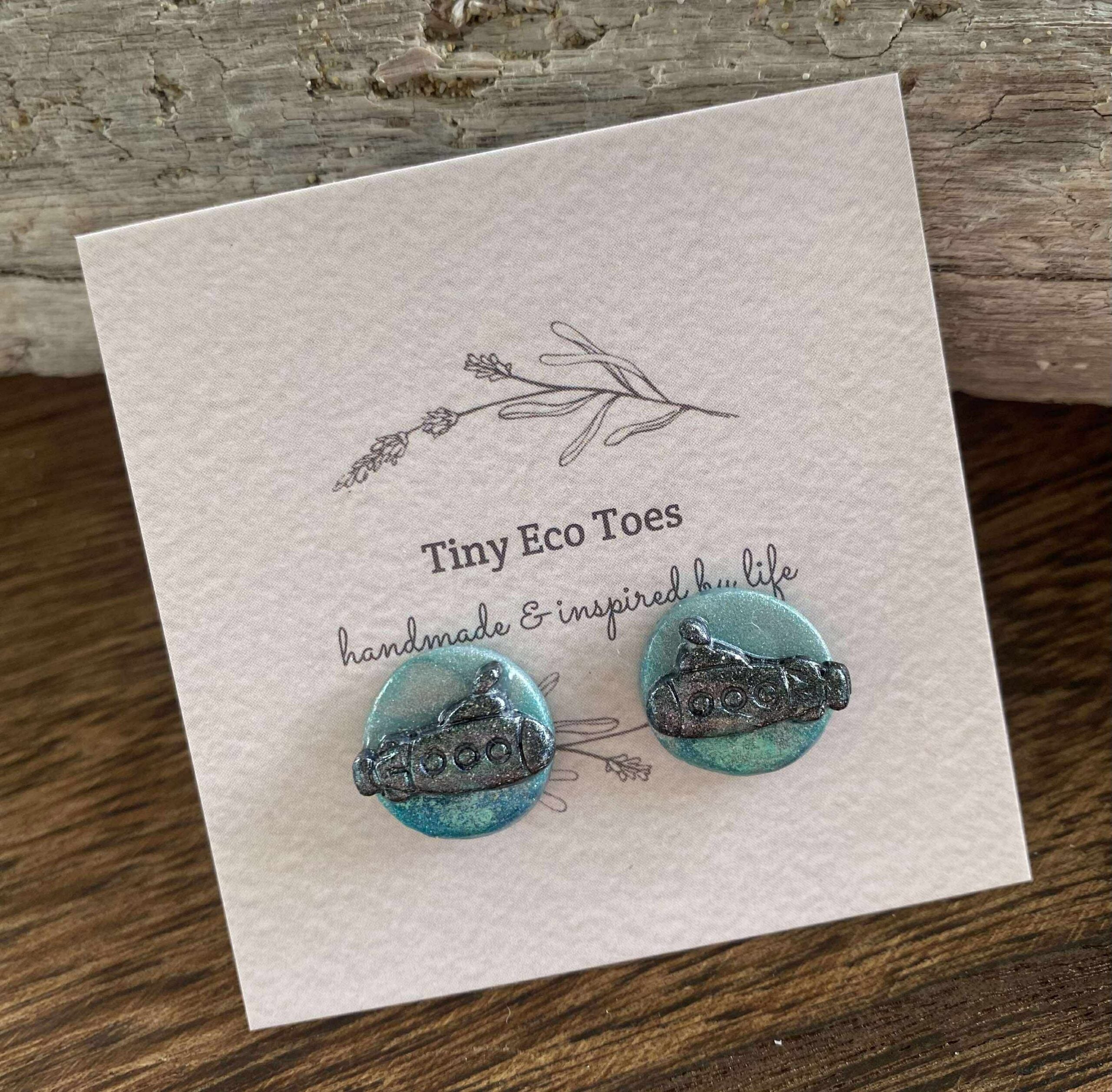 Tiny Eco Toes Handmade Shop - Stud Earrings