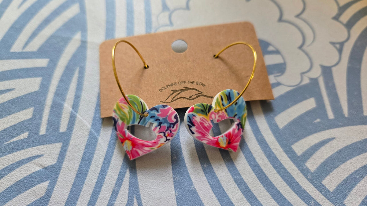 Dolphins Off the Bow Submarine Dangle Earrings