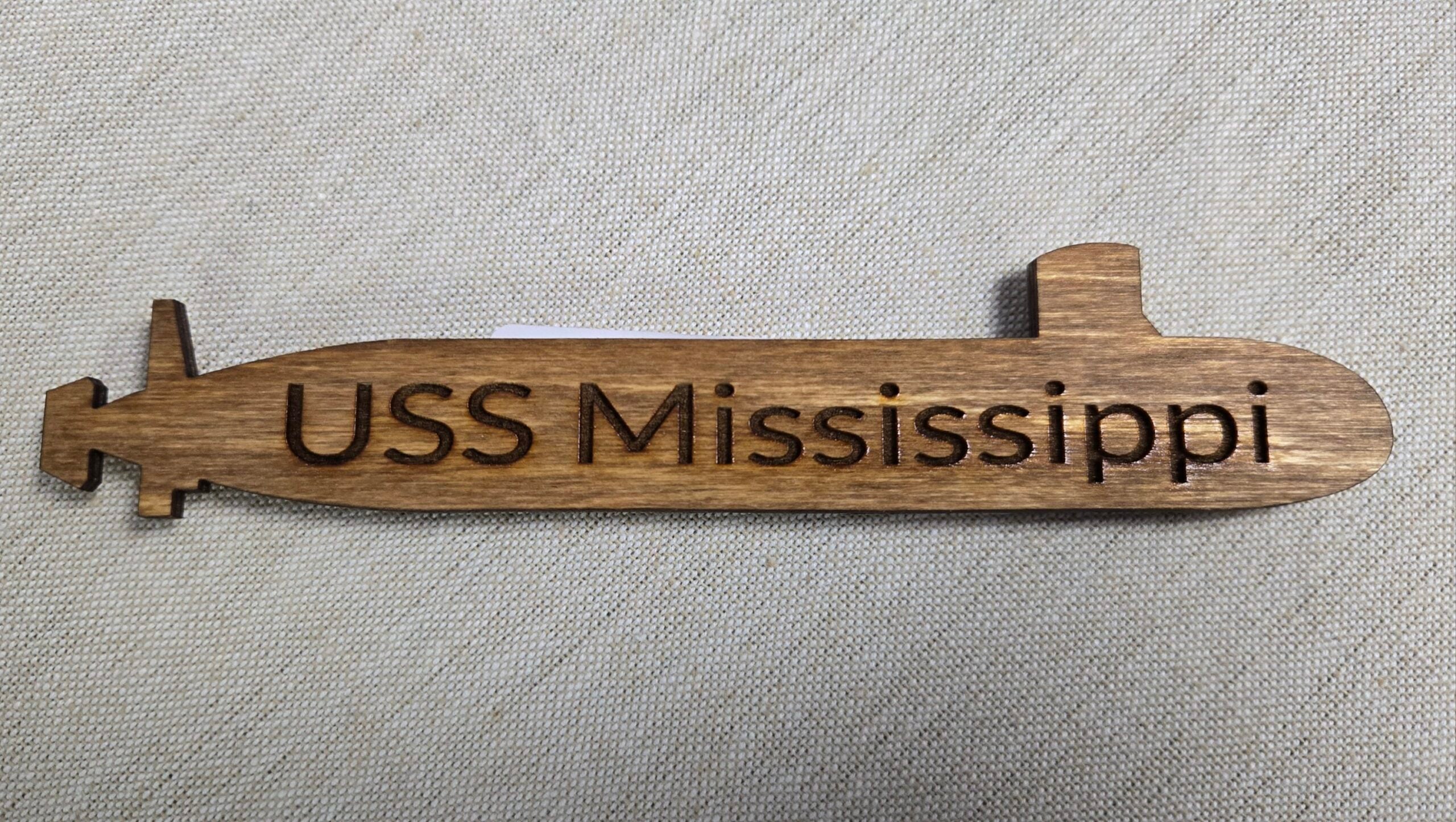 Wooden Submarine Magnet with Command Name