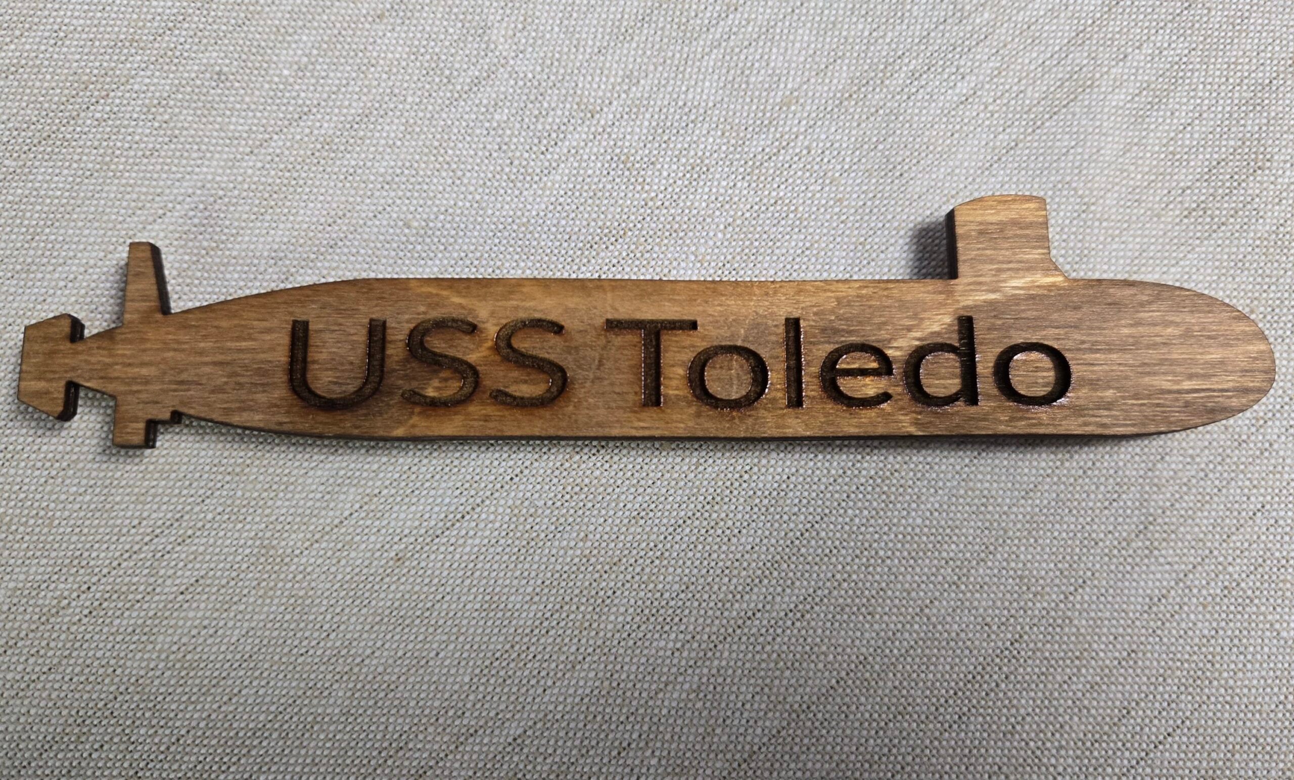 Wooden Submarine Magnet with Command Name