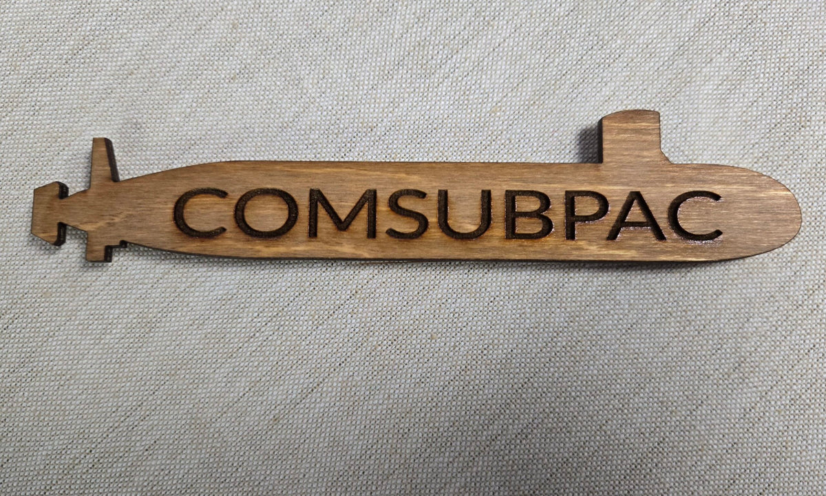Wooden Submarine Magnet with Command Name