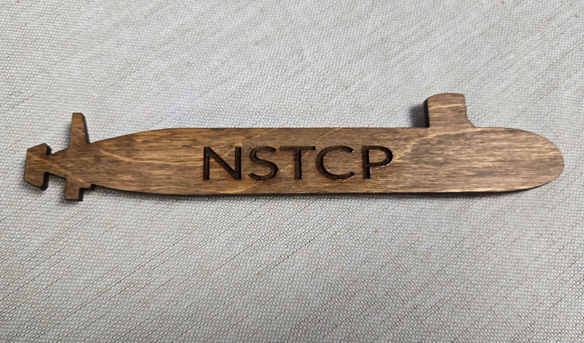 Wooden Submarine Magnet with Command Name