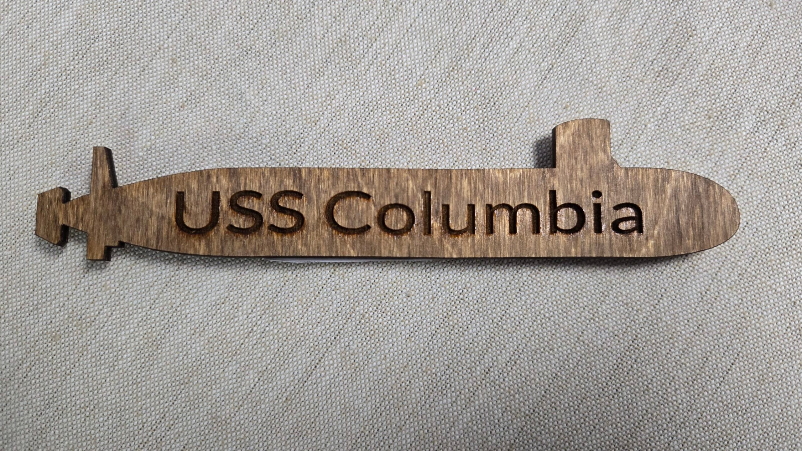 Wooden Submarine Magnet with Command Name