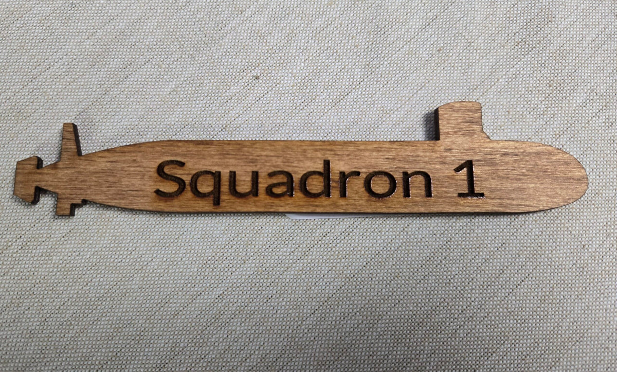 Wooden Submarine Magnet with Command Name
