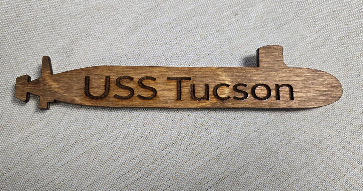 Wooden Submarine Magnet with Command Name