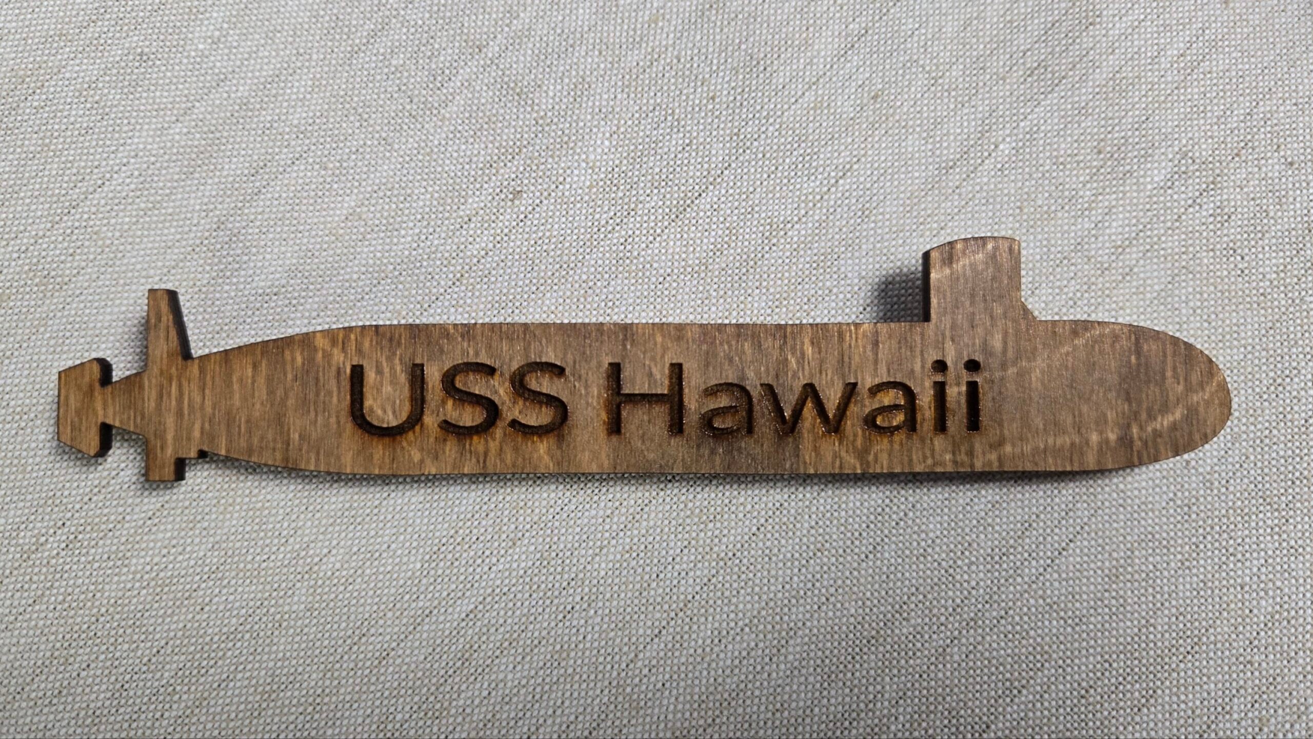 Wooden Submarine Magnet with Command Name