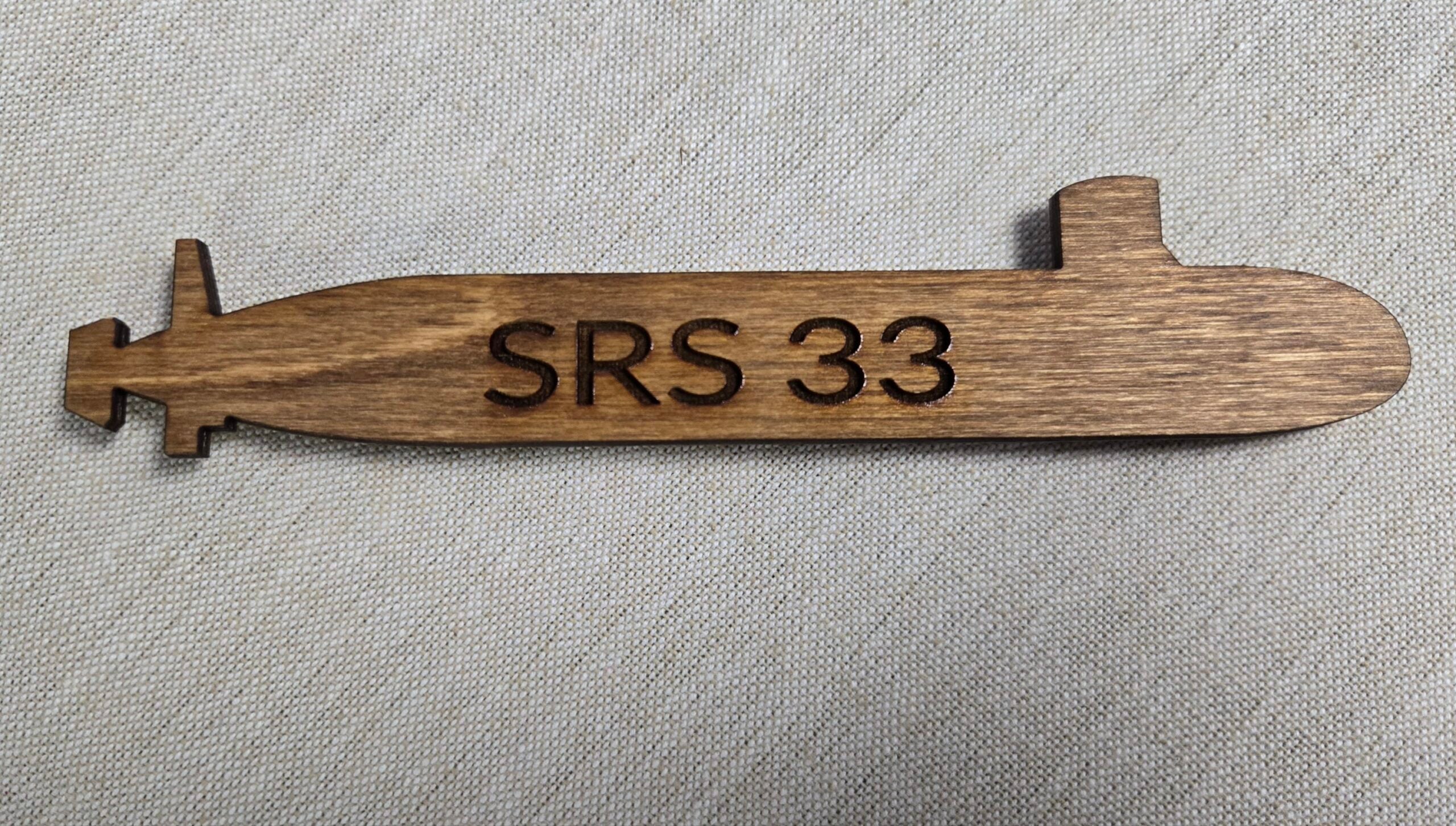 Wooden Submarine Magnet with Command Name