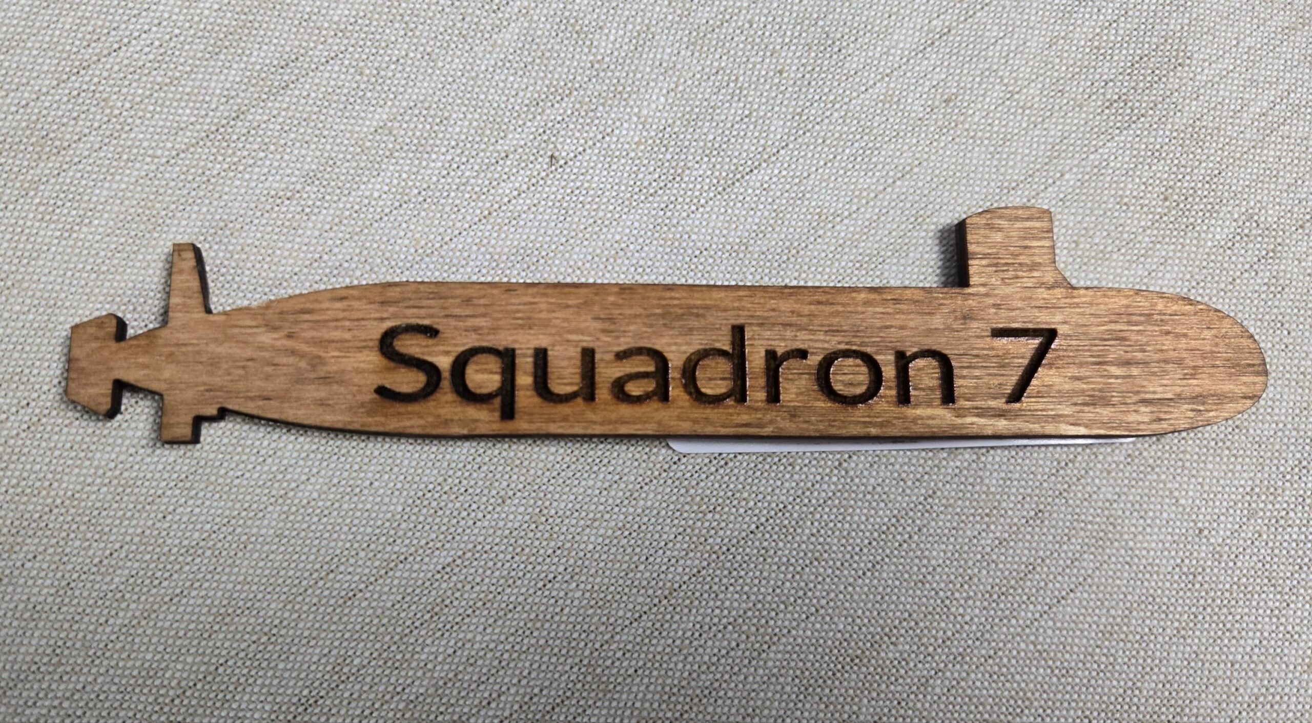 Wooden Submarine Magnet with Command Name