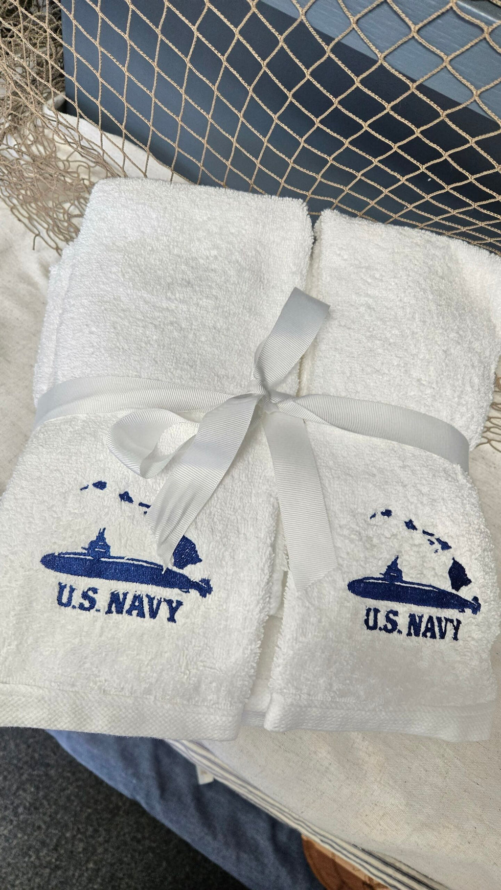Salty Stitch Embroidered Bath Towel Set