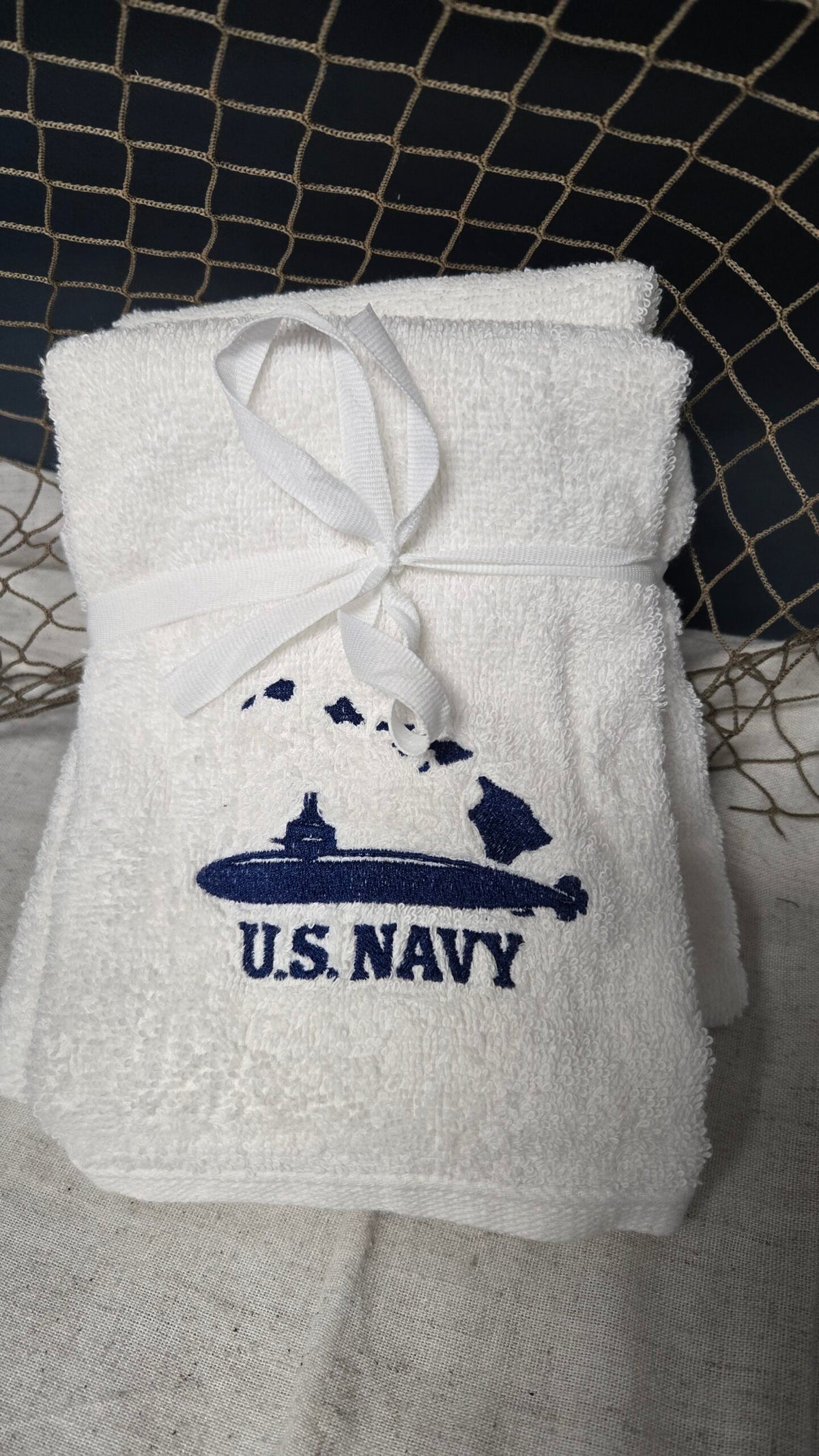 Salty Stitch Embroidered Hand Towel Set