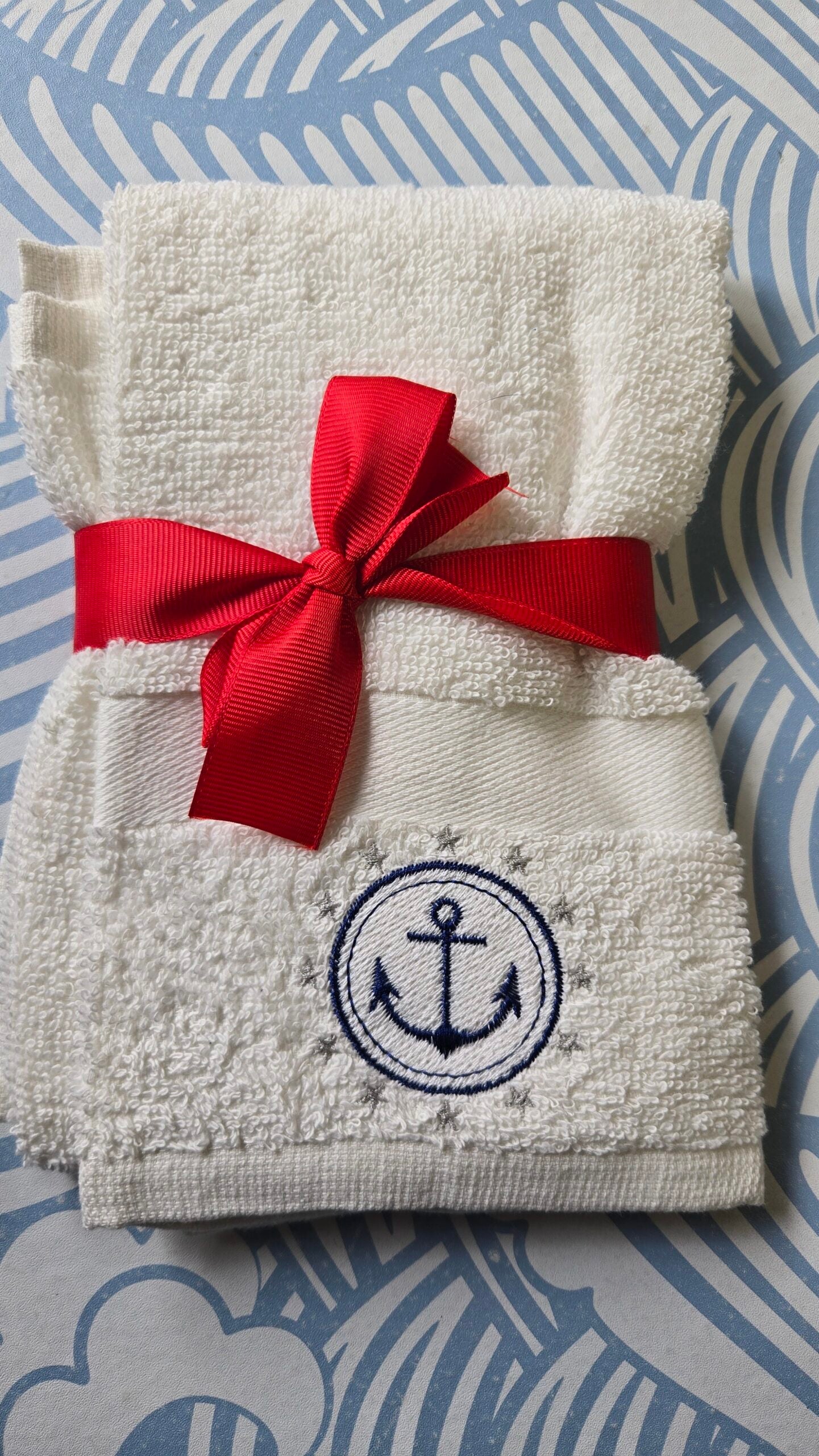 Salty Stitch Embroidered Hand Towel Set