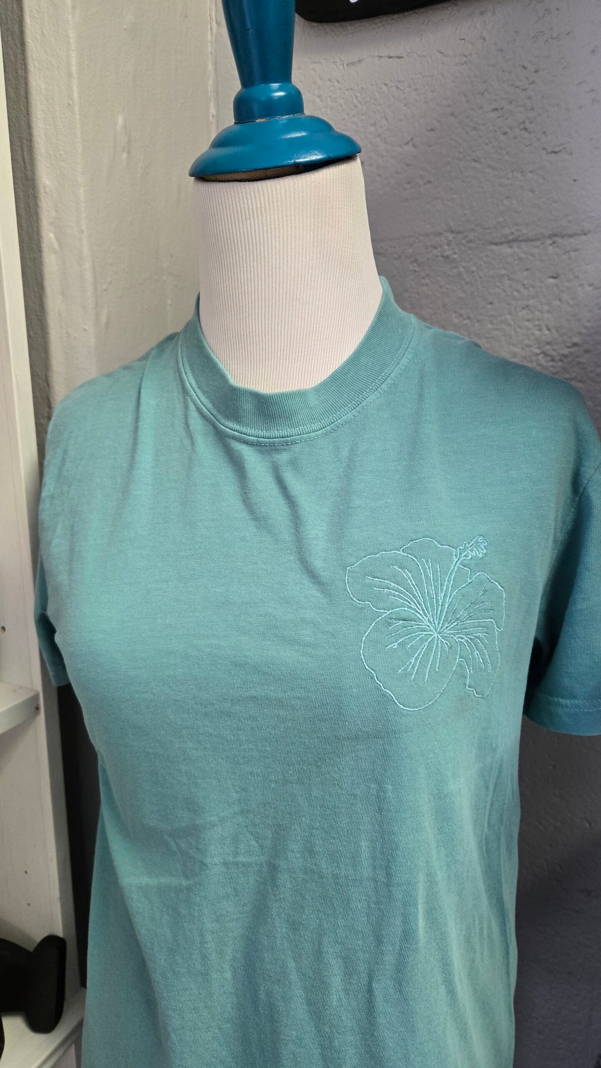 Salty Stitch Embroidered Hibiscus TShirt