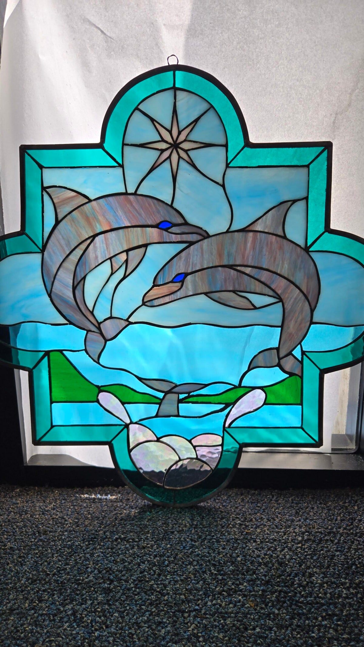 Ocean Life Stained Glass Window