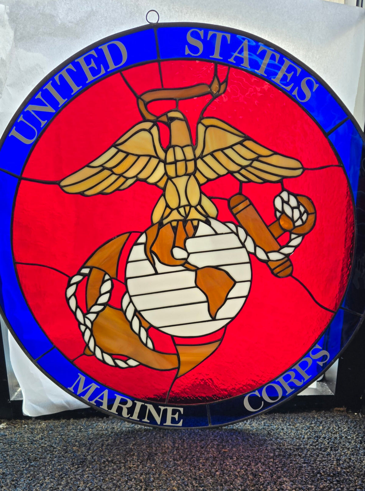 Military Insignia Stained Glass Window Hanging