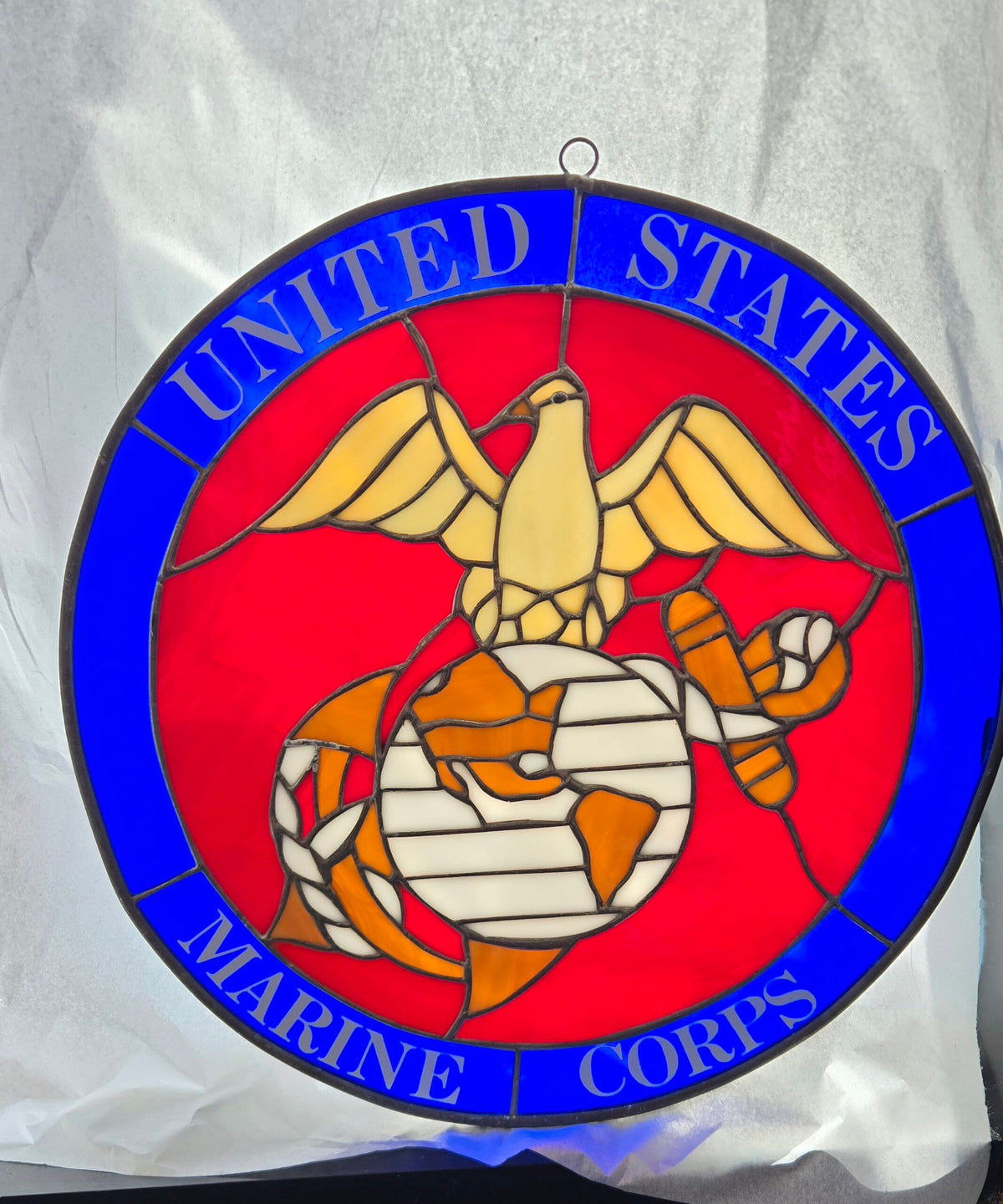 Military Insignia Stained Glass Window Hanging