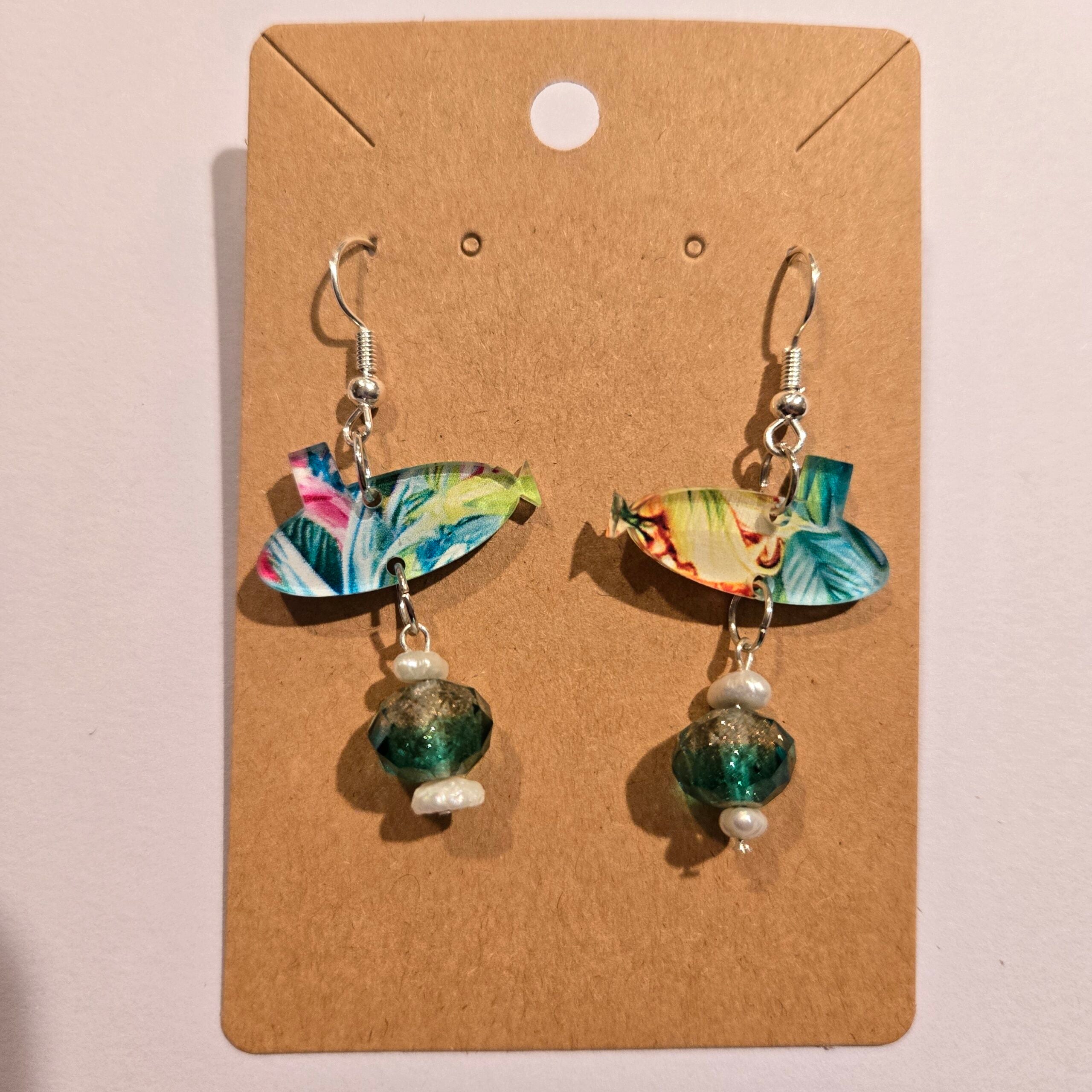 Dolphins Off the Bow Submarine Dangle Earrings
