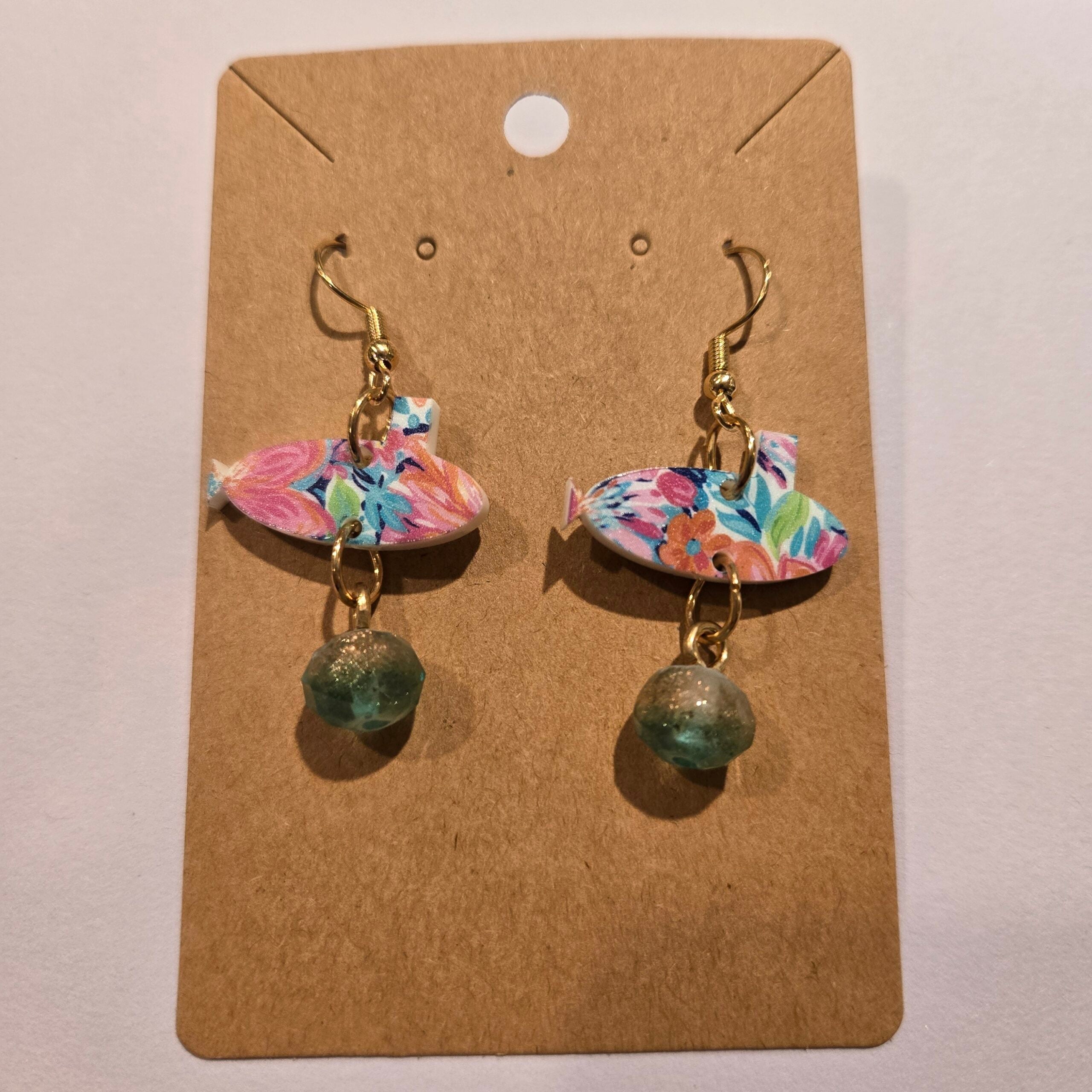 Dolphins Off the Bow Submarine Dangle Earrings