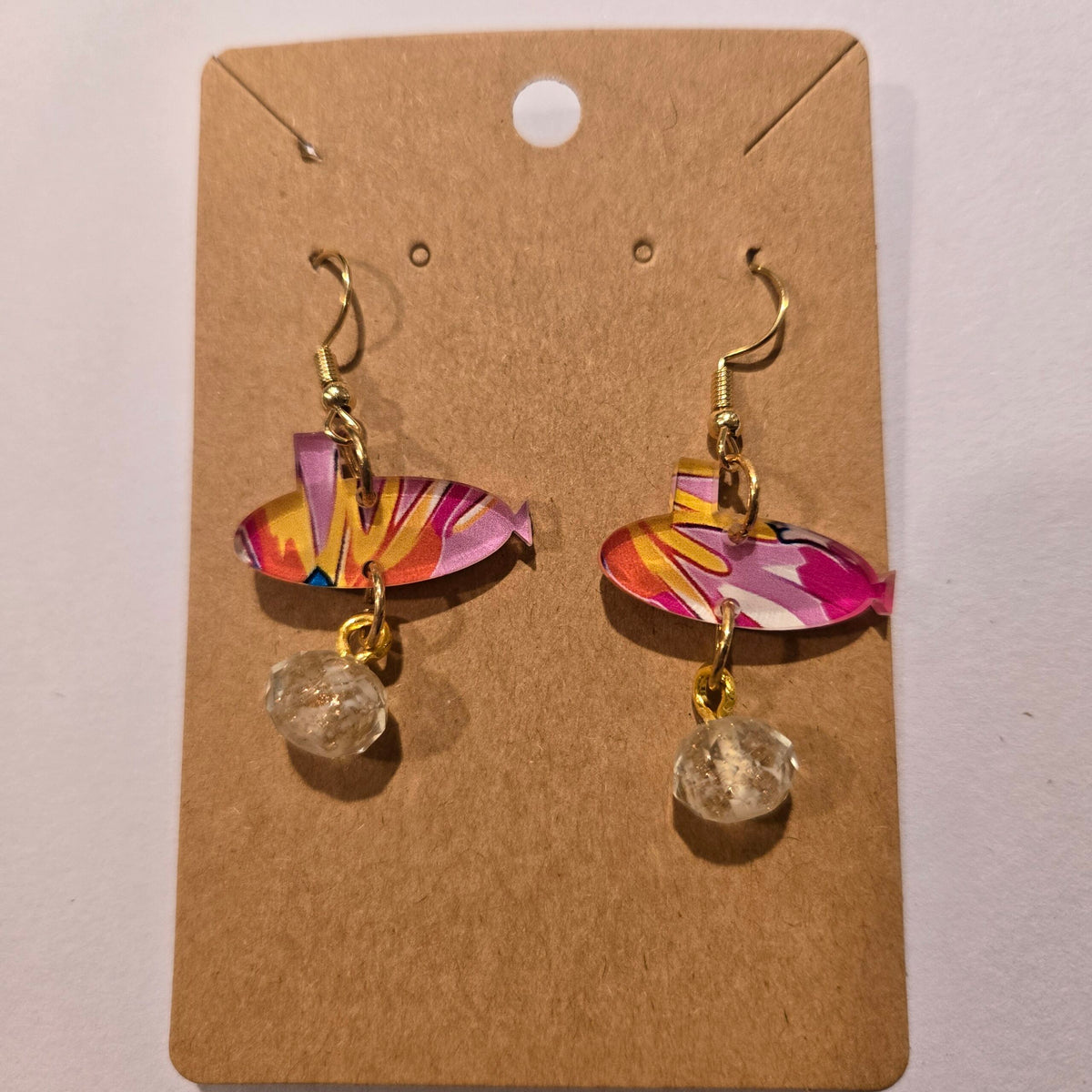 Dolphins Off the Bow Submarine Dangle Earrings