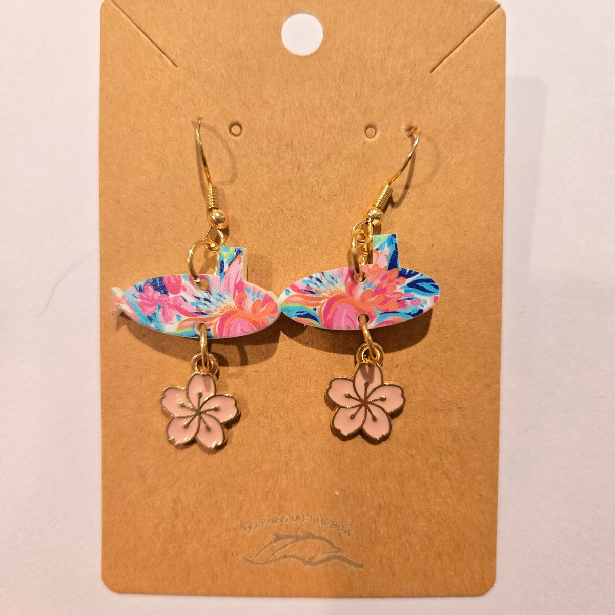 Dolphins Off the Bow Submarine Dangle Earrings