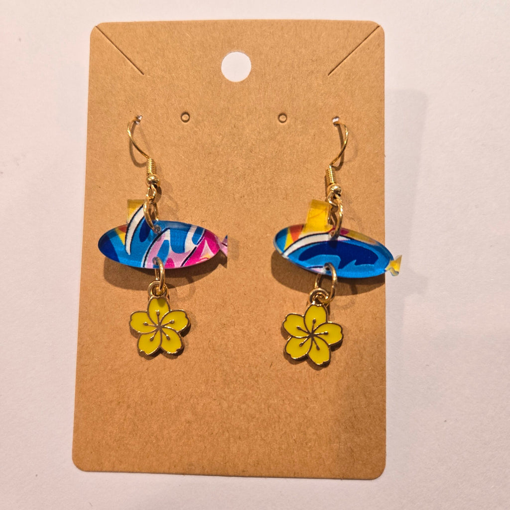 Dolphins Off the Bow Submarine Dangle Earrings