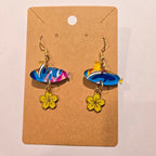 Dolphins Off the Bow Submarine Dangle Earrings