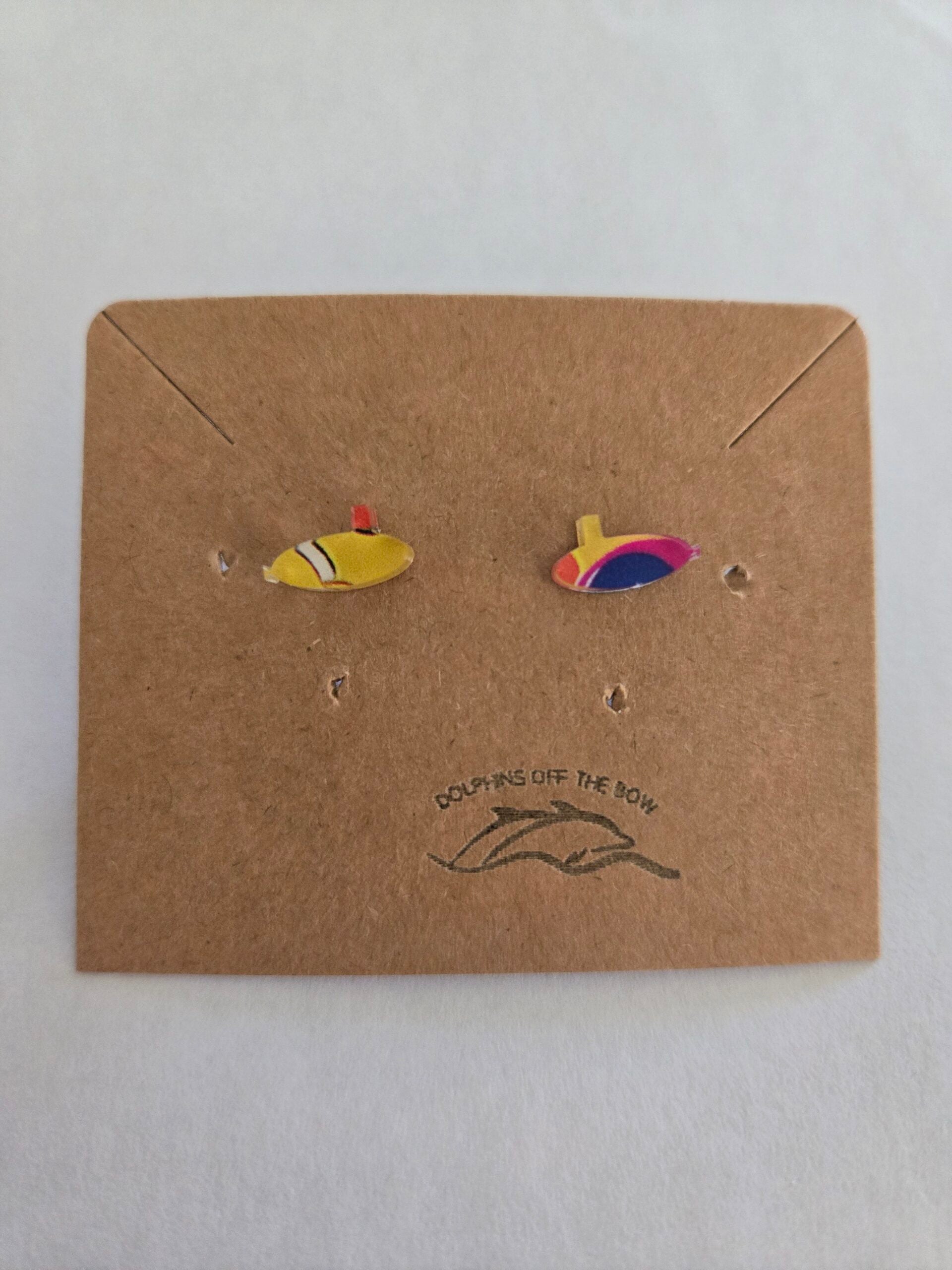 Dolphins Off The Bow Submarine Stud Earrings