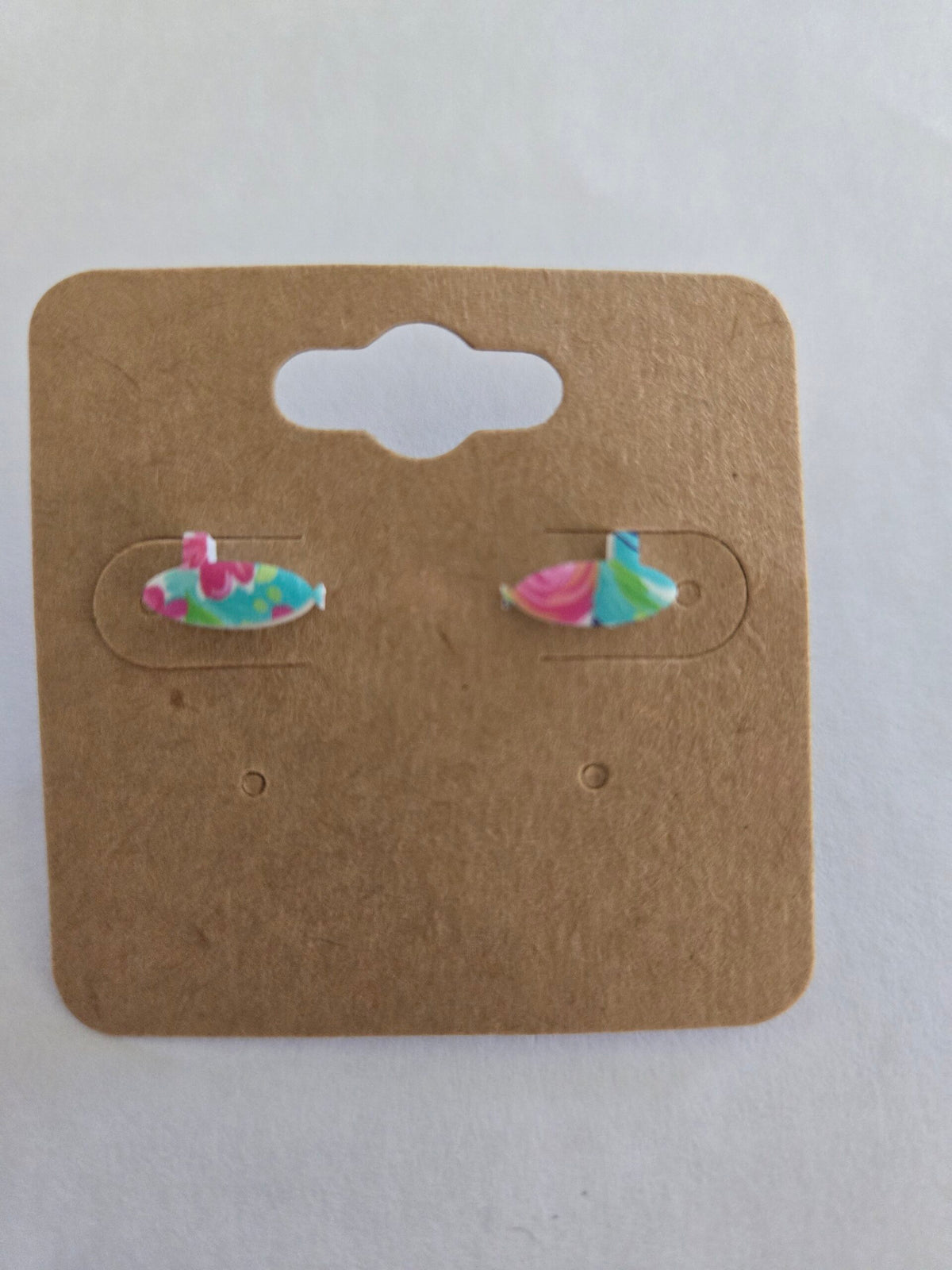 Dolphins Off The Bow Submarine Stud Earrings