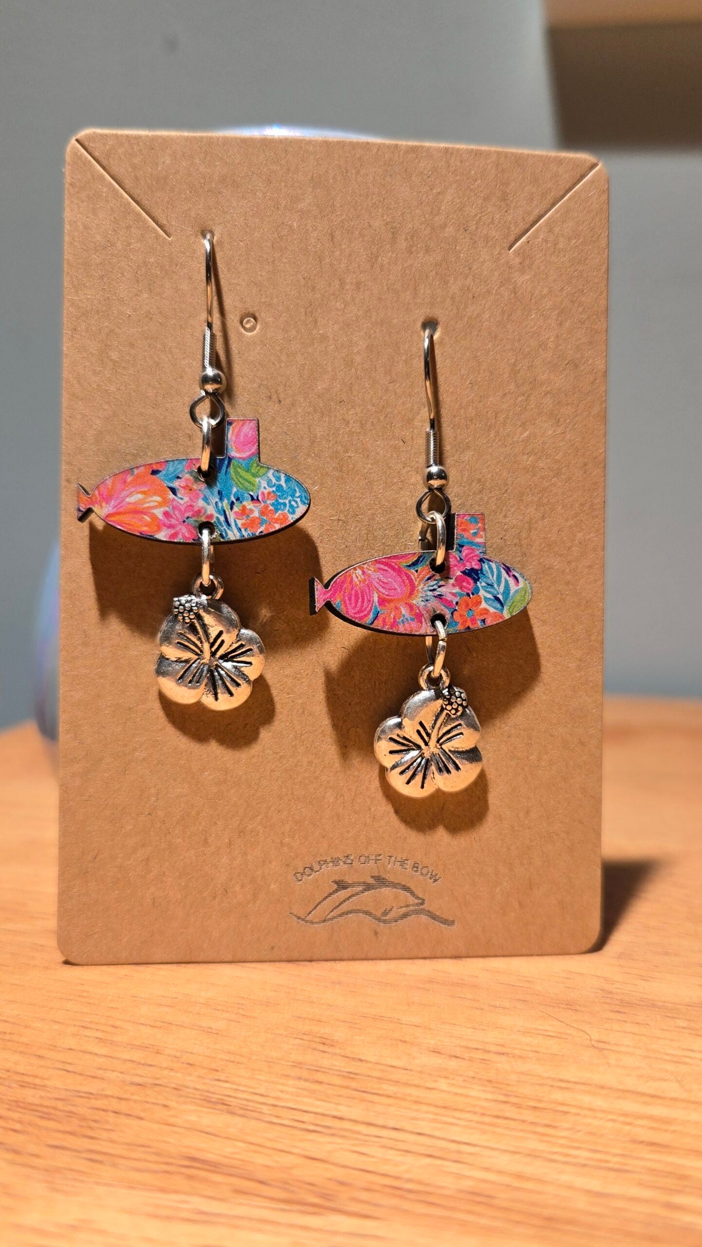 Dolphins Off the Bow Submarine Dangle Earrings