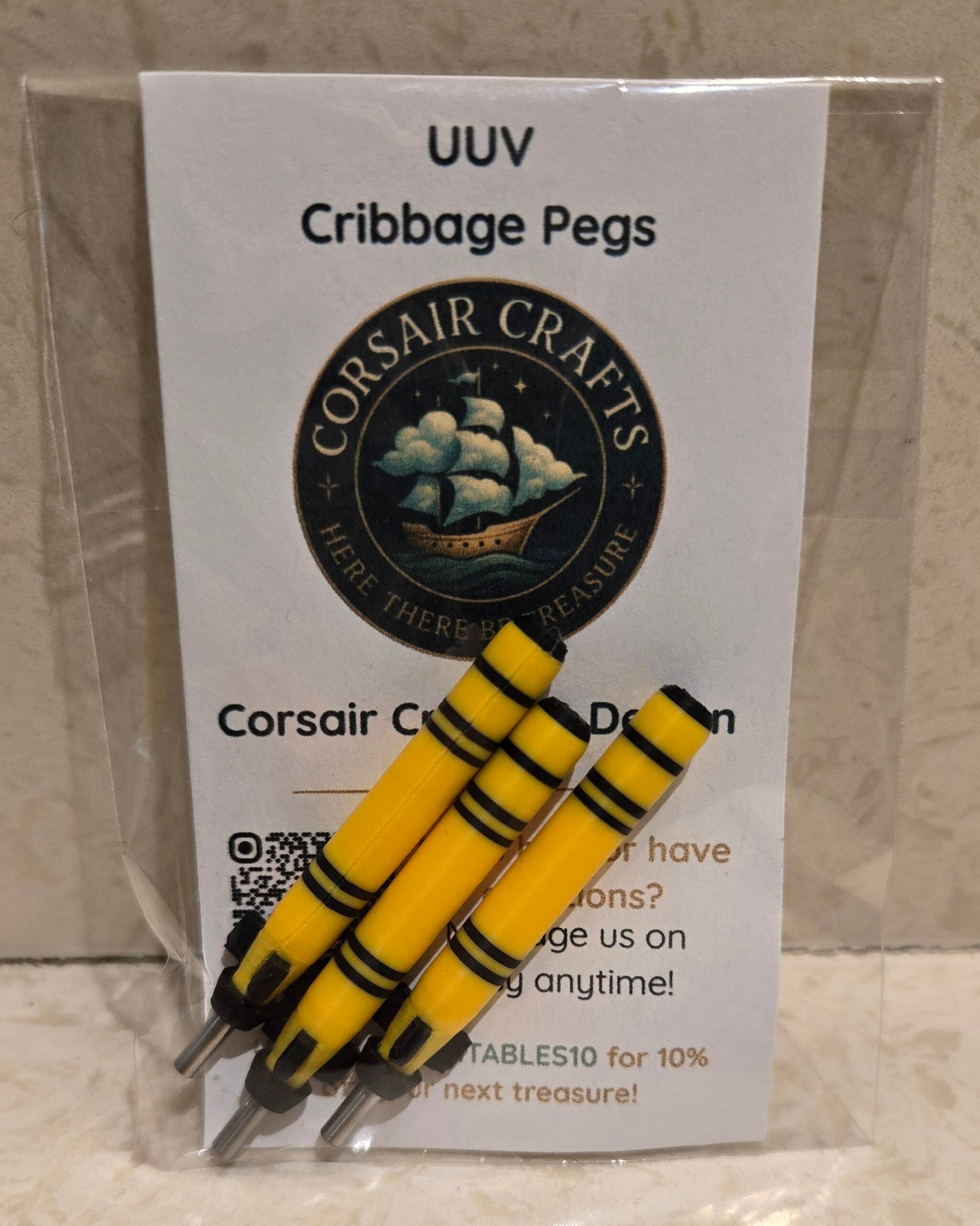 Corsair Crafts Cribbage Board Pegs