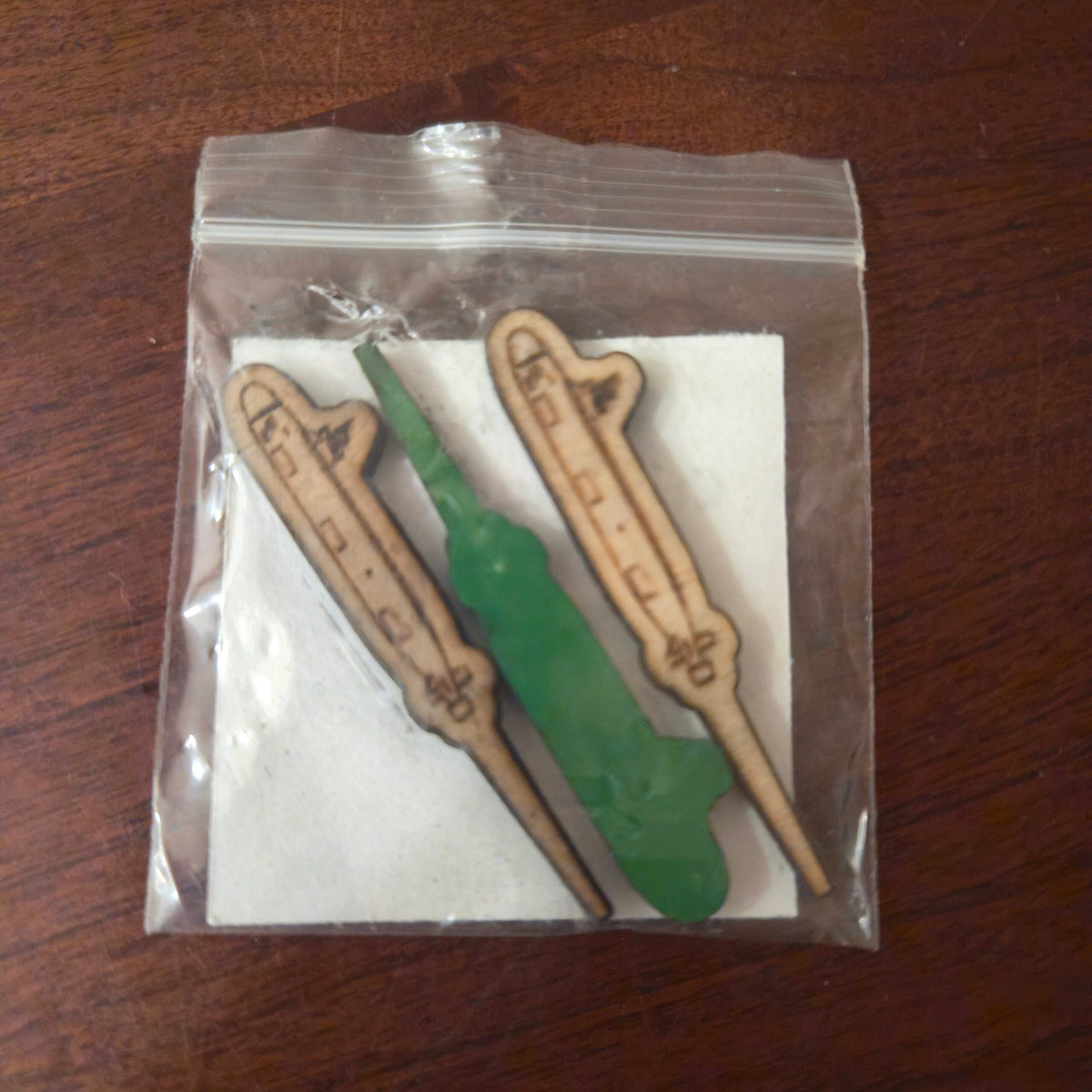 Wooden Laser Engraved Cribbage Board Peg, set of 3