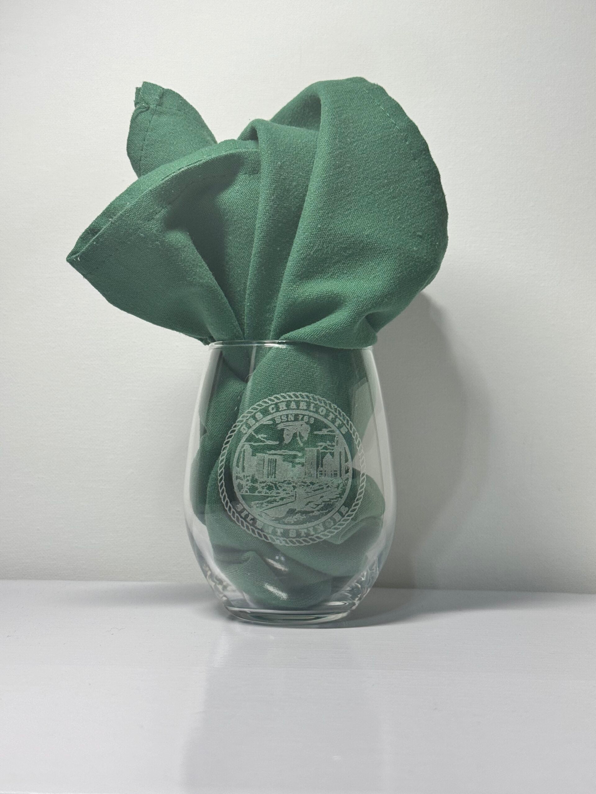 15oz Stemless Wine Glass - USS Charlotte (SSN-766)