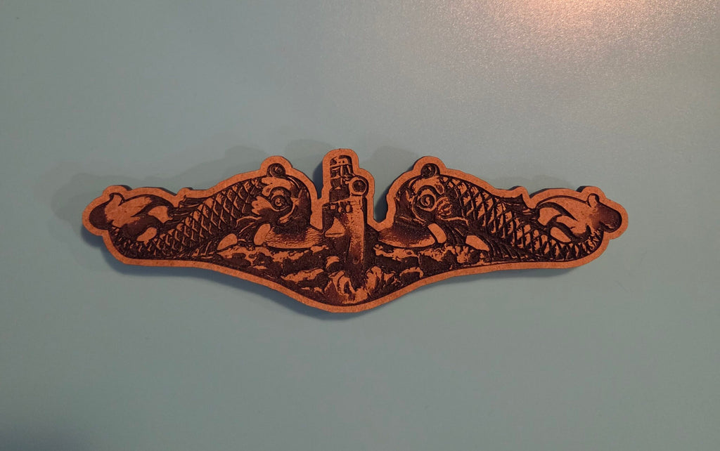 Wooden Submarine Dolphin Magnet