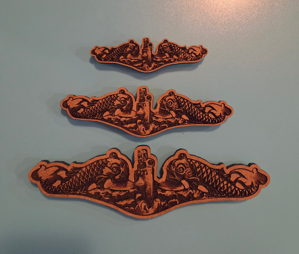 Wooden Submarine Dolphin Magnet
