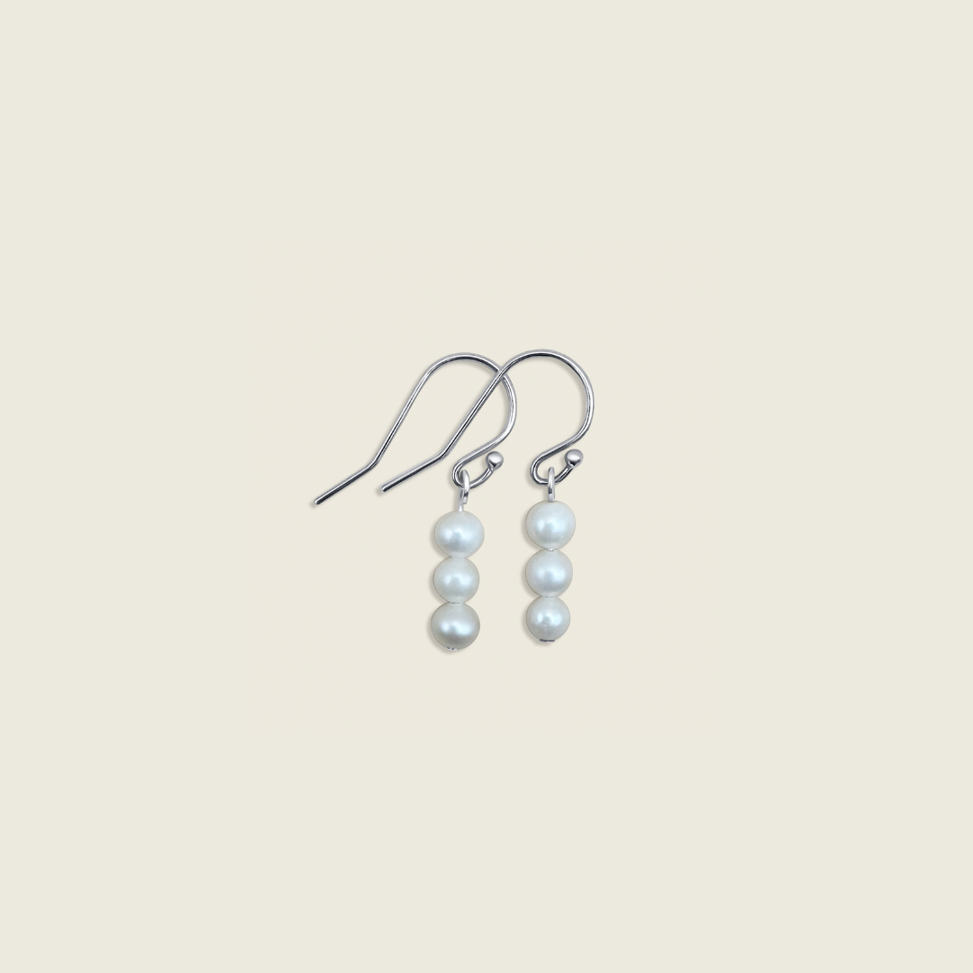 Dainty Forces, Co. 3 Pearl Drop Earring