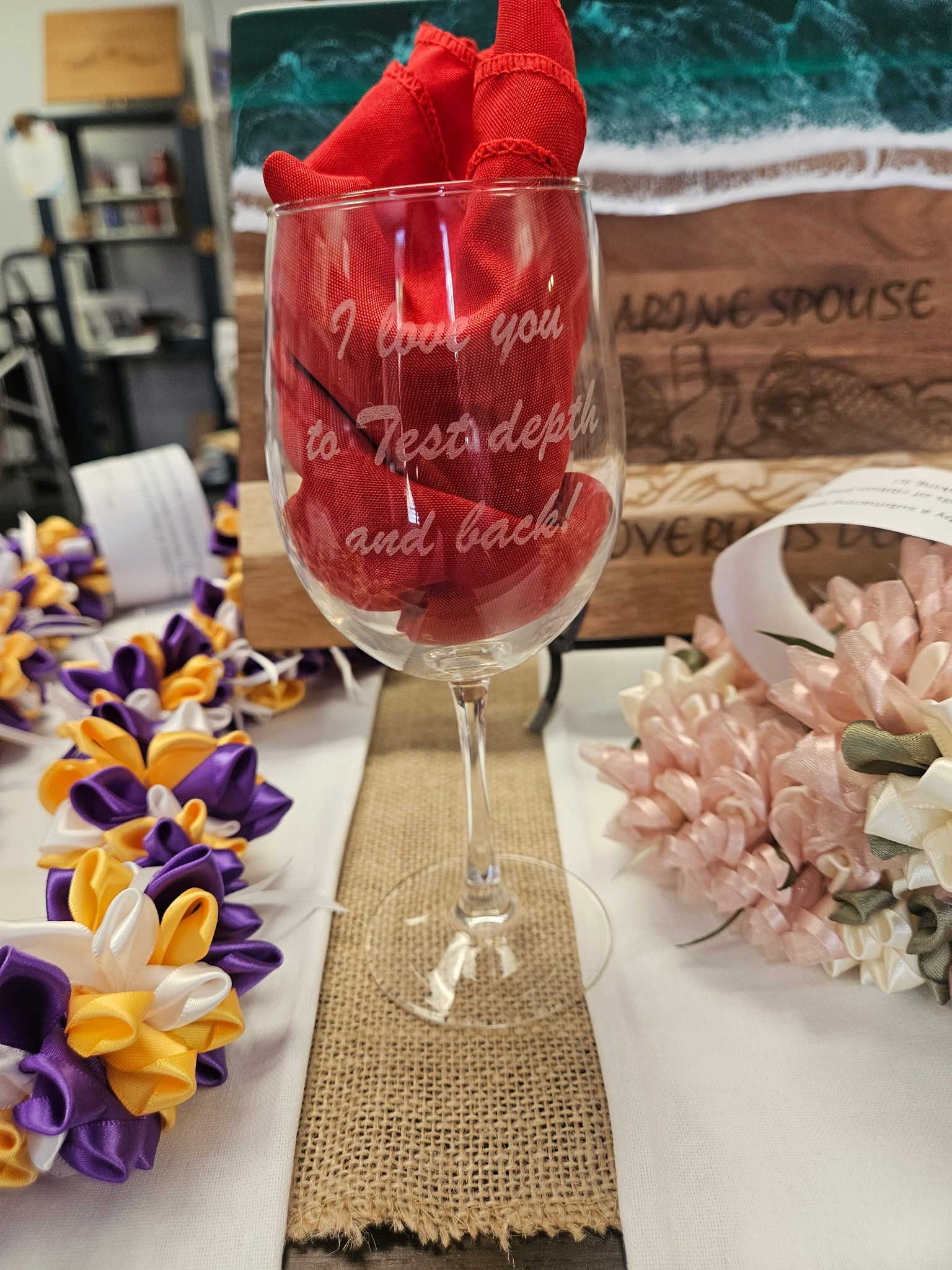 Engraved Wine Glass