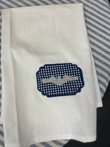 Kitchen Towel - Dolphins silver check
