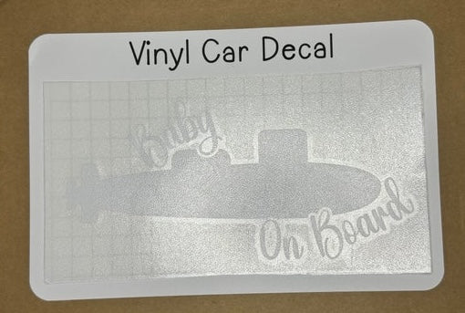 Baby on Board Vinyl Car Decal (white)