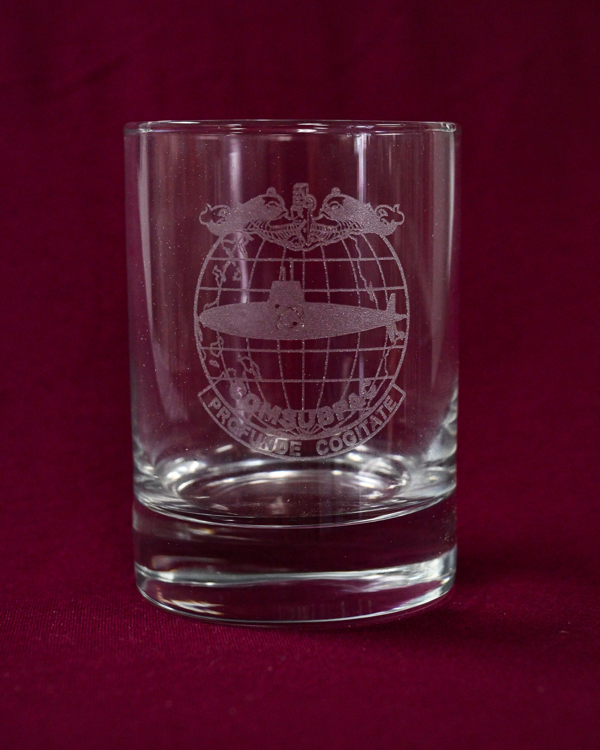 Command Crest Engraved 10oz Lowball Glass