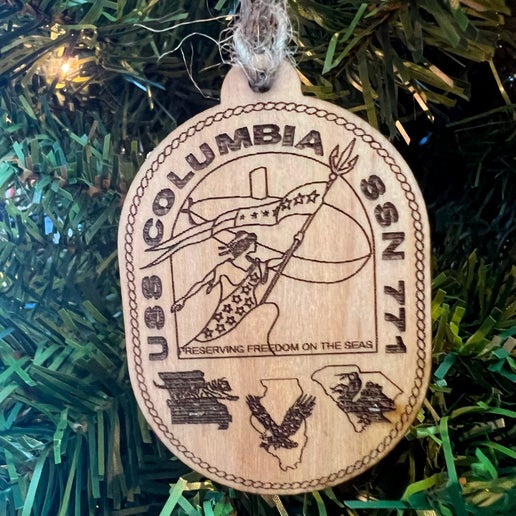 Command Crest Wood Ornament - USS Columbia