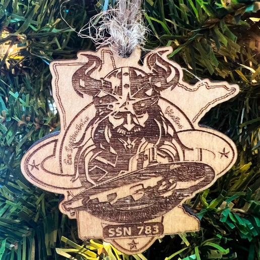 Command Crest Wood Ornament - USS Minnesota