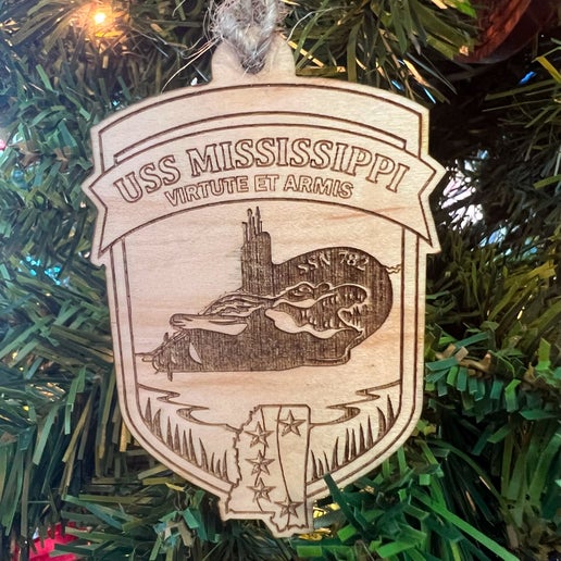 Command Crest Wood Ornament - USS Mississippi