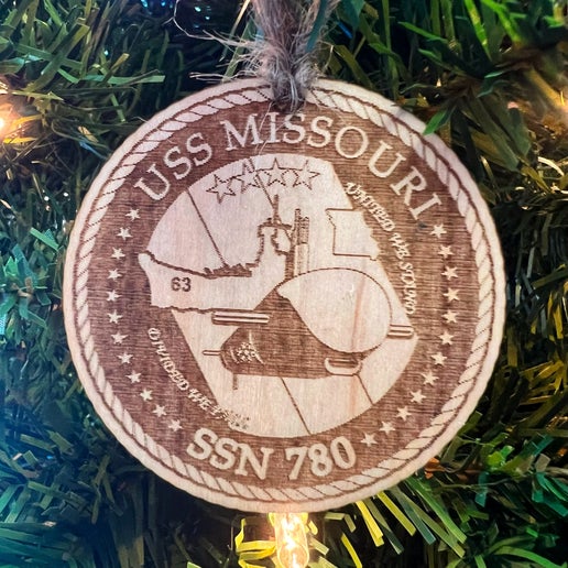 Command Crest Wood Ornament - USS Missouri