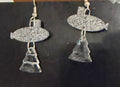 Crystal Tree & Silver Glitter Submarine Hook Earrings