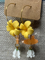 Puakenikeni, Submarine and Crown Flower Hoop Earrings by Dolphins Off the Bow